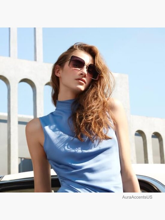 Oversized Wrap-around Trendy Sunglasses with UV Protection main image 4